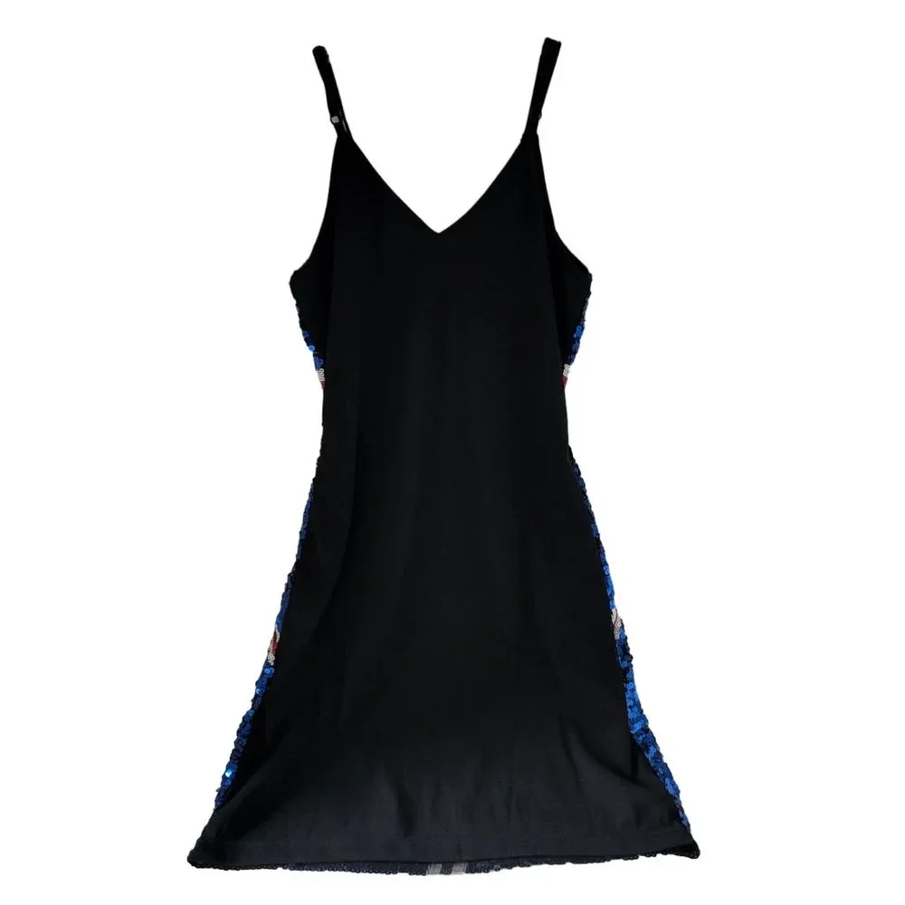 Anna -Kaci Sparkle & Shine Collection Blue, Red, White Slip Dress - Picture 3 of 16
